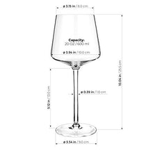 Load image into Gallery viewer, Luxbe - Crystal Wine Glasses 20.5-ounce, Set of 4 - Red or White Wine Large Glasses - 600ml