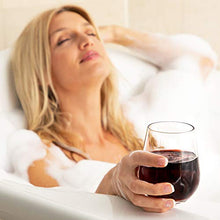 Load image into Gallery viewer, Plastic Wine Glasses Shatterproof Unbreakable – Stylish, Stemless, Dishwasher-safe, Set of 6 in Easy Carry Presentation Box, Acrylic Feel, Perfect for Pool, Bath and Outdoor