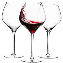 Load image into Gallery viewer, devaso Wine glasses|Large Wide Angled Rim|Set of 2 with EXTRA Glass|Lead Free Premium Crystal|19 Oz|Modern and Unique Gift for Wine Lovers