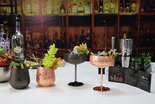 Load image into Gallery viewer, SKY FISH Stemless Stainless Steel Etching Wine Glasses,18 oz Black Plated,Set Of 4