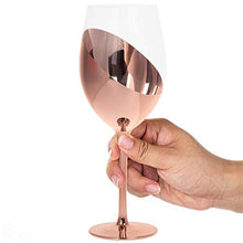 Load image into Gallery viewer, MyGift 14 oz Copper-Toned Stemmed Wine Glasses, Set of 4