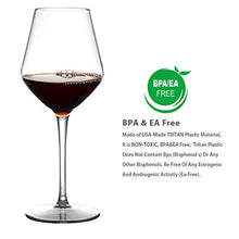 Load image into Gallery viewer, IDGIRLS Unbreakable Plastic Bordeaux Wine Glasses, BPA free and Reusable Goblet, 100% Tritan Plastic shatterproof Glass with Long Stemmed, 15 oz Dishwasher Safe Wine Cups, Set of 4