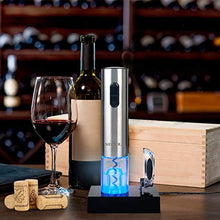 Load image into Gallery viewer, Secura Electric Wine Opener, Automatic Electric Wine Bottle Corkscrew Opener with Foil Cutter, Rechargeable (Stainless Steel)