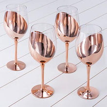 Load image into Gallery viewer, MyGift 14 oz Copper-Toned Stemmed Wine Glasses, Set of 4