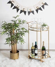 Load image into Gallery viewer, Kate and Laurel Deveaux Modern Metal and Glass Bar Cart, 17.75" x 17" x 30", Glam Gold Finish and Rolling Wheeled Design