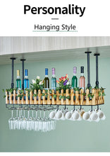 Load image into Gallery viewer, Wall-mounted Wine Bottle & Glass Holder with Lamp