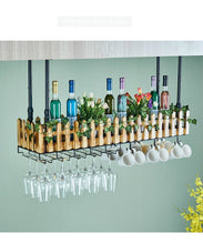 Load image into Gallery viewer, Wall-mounted Wine Bottle & Glass Holder with Lamp