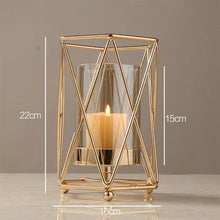 Load image into Gallery viewer, Gold Metal Candle Holders Wedding Decorations Modern Candle Holders Gold Centerpiece Photophore Verre Glass Candlestick zt035