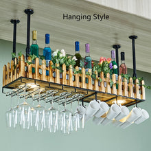 Load image into Gallery viewer, Wall-mounted Wine Bottle & Glass Holder with Lamp