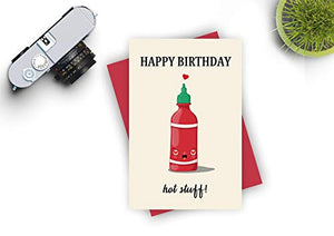 Happy Birthday Hot Stuff Birthday Card | Funny Birthday Card for Him Birthday Greeting Card for Her