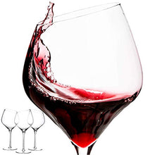 Load image into Gallery viewer, devaso Wine glasses|Large Wide Angled Rim|Set of 2 with EXTRA Glass|Lead Free Premium Crystal|19 Oz|Modern and Unique Gift for Wine Lovers
