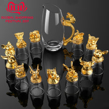 Load image into Gallery viewer, 13pc Crystal Glass Cup Set and Decanter
