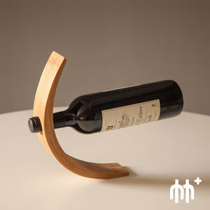 Curved Bamboo Wine Bottle Holder