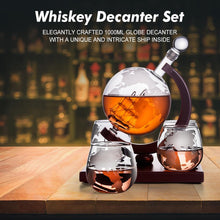 Load image into Gallery viewer, Globe Whiskey Decanter with 4 Glasses
