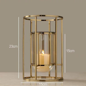 Gold Metal Candle Holders Wedding Decorations Modern Candle Holders Gold Centerpiece Photophore Verre Glass Candlestick zt035