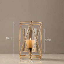 Load image into Gallery viewer, Gold Metal Candle Holders Wedding Decorations Modern Candle Holders Gold Centerpiece Photophore Verre Glass Candlestick zt035
