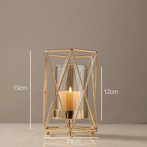 Gold Metal Candle Holders Wedding Decorations Modern Candle Holders Gold Centerpiece Photophore Verre Glass Candlestick zt035